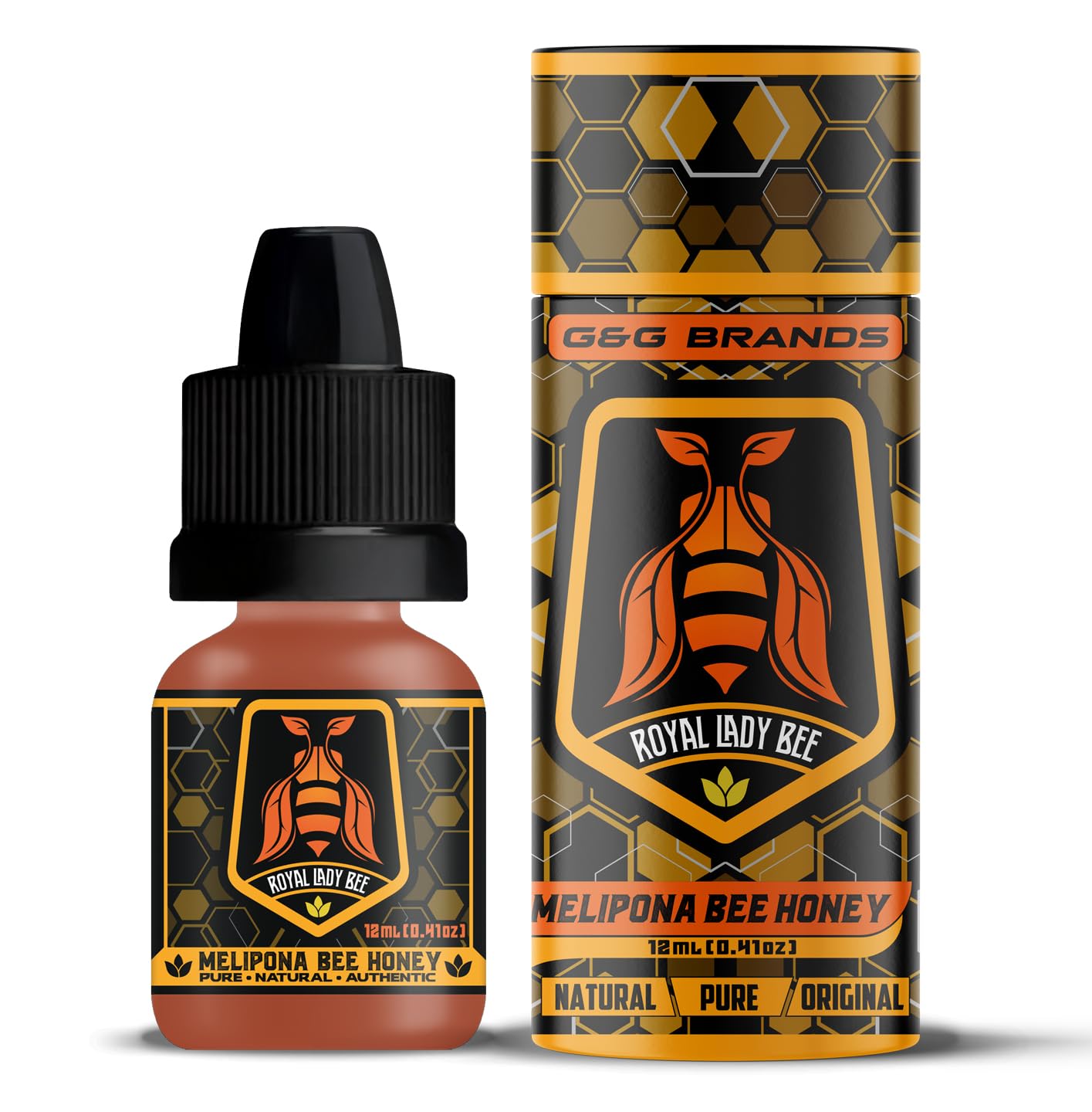 Melipona Honey | Stingless Bee Honey | Miel Melipona | Authentic | 100% Natural | Raw | Pure | Sweet & Tangy | Royal Lady Bee | Yucatán | 12mL Dropper Bottle