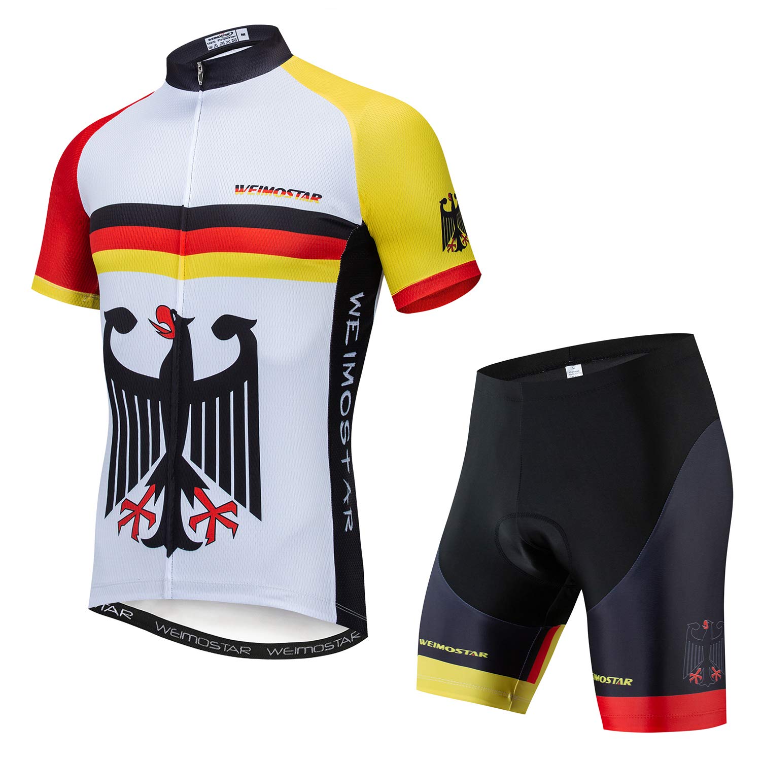 Weimostar Men's Cycling Jersey and Shorts Sets Short Sleeve Reflective