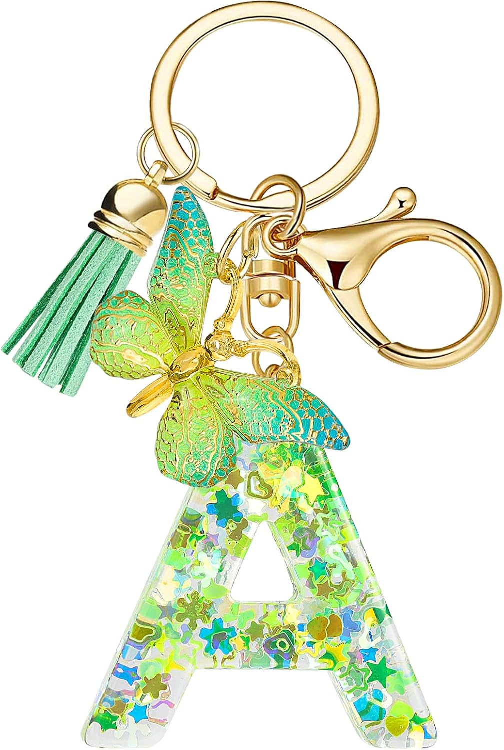 Alphabet Initial Keyring Jtkdxqs Letter Keychain Set - A-Z Initial - Foto 2