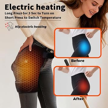 Hip Massager with Red Light and Heat, 2026 New Electric Heating Hip Support, Heating Pad with 3 Levels, Adjustable Infrared Light Belt for Relaxation and Comfort, Gift for Men Women