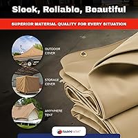Vista 8 de Tarps Now - Lona impermeable de 12 x 12 pies 20 milésimas de pulgada de grosor de grado comercial, resistente, resistente al desgarro, ojales