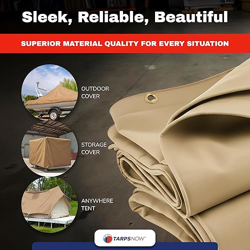 Miniatura 8 de Tarps Now - Lona impermeable de 12 x 12 pies  20 milésimas de pulgada de grosor de grado comercial, resistente, resistente al desgarro, ojales de