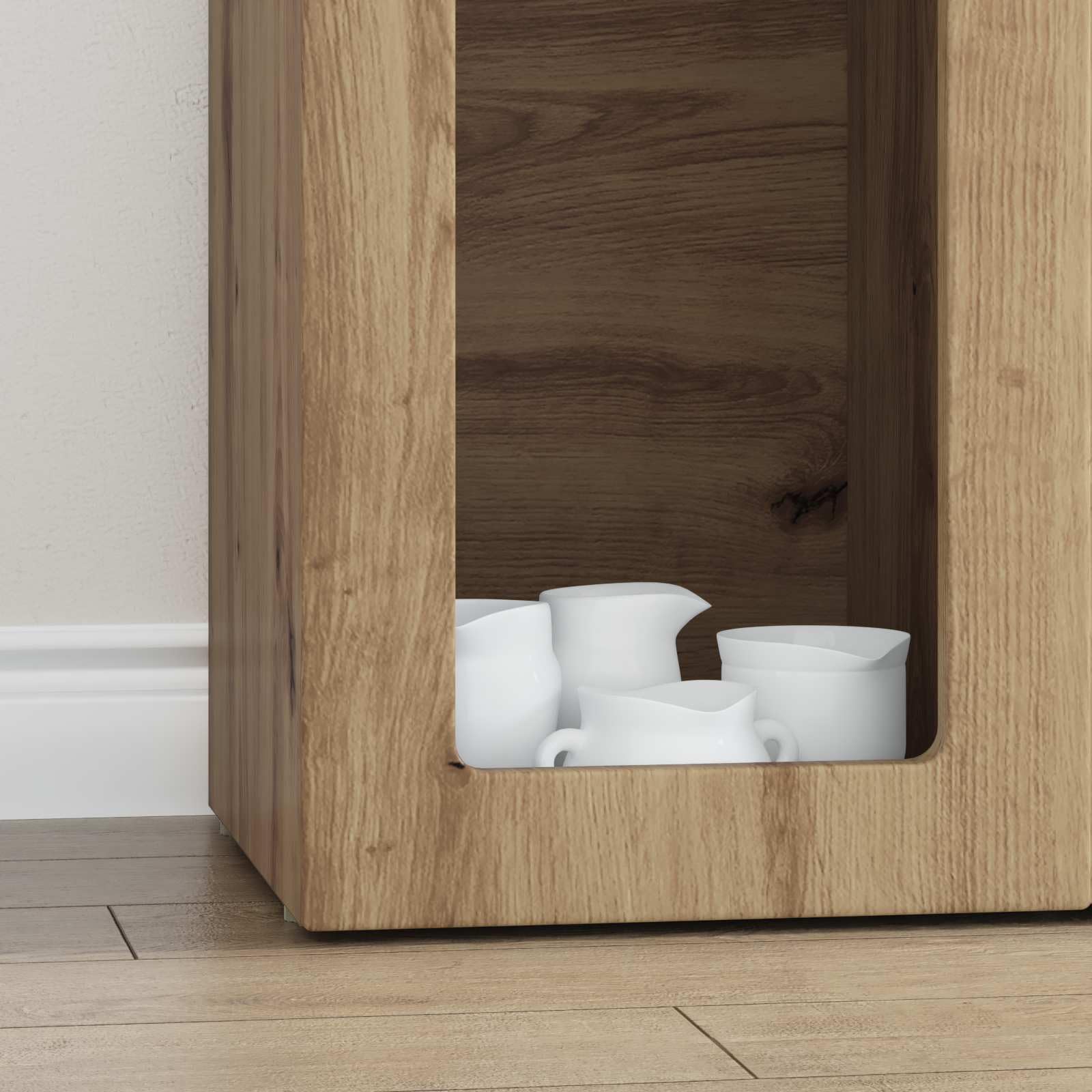Générique Nowoczesny bufet do przechowywania 100 cm drewno inżynieryjne, meble do salonu z półkami, minimalistyczny prostokątny design