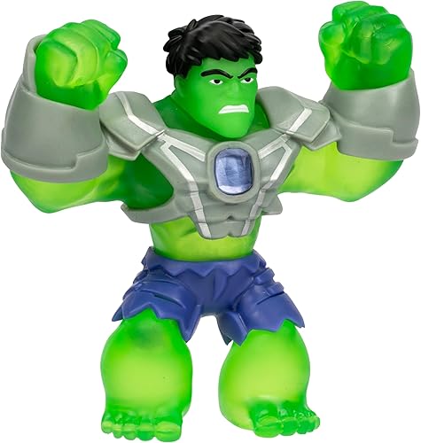 Miniatura 6 de Heroes of Goo Jit Zu Marvel Infinity Armor Hulk, figura de acción elástica, súper elástica con relleno único de gel de poder, colecciona los 3