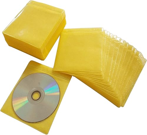 Miniatura 6 de HAPLIVES Paquete de 100 fundas de plástico de repuesto de doble cara para CD y DVD, fundas de plástico estándar con autosellado resellable y solapa