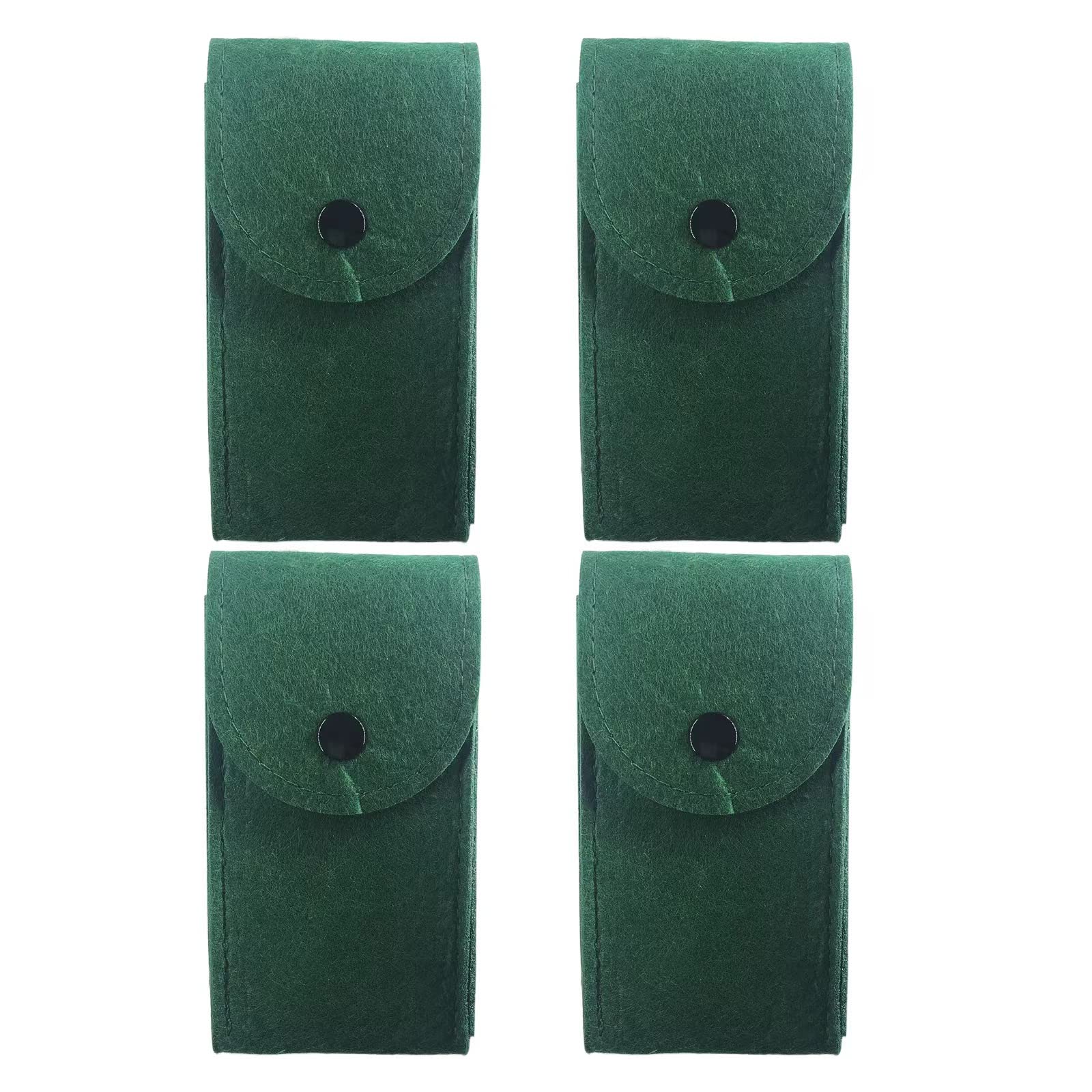 AGEN KGEN4PCS Watch Pouch Watch Travel Case for Men and Women Watch Storage Bag, Portable Felt Watch Pouch Watch Travel Organizer Protective Watch Box Pouch (4Pcs Green)