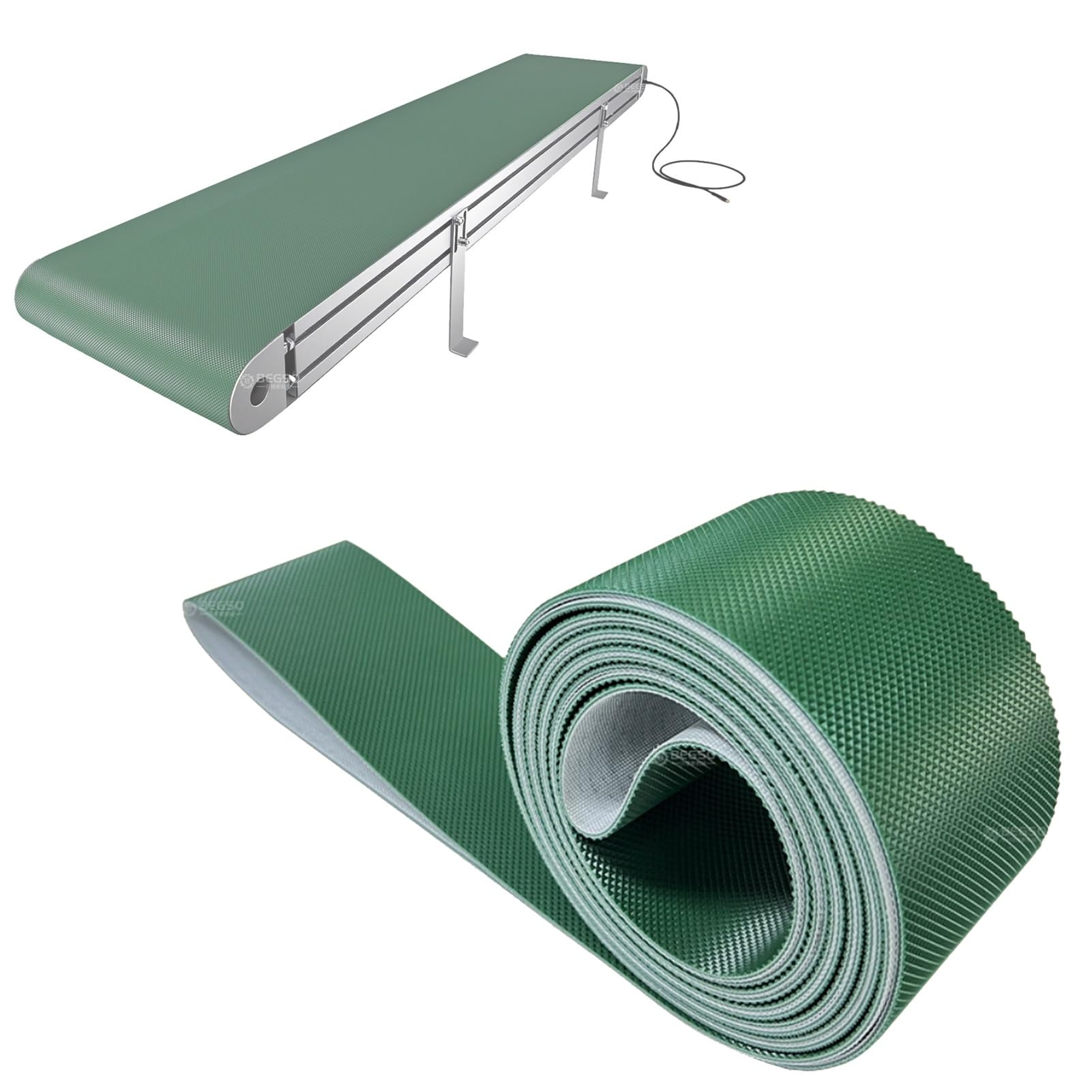 Nastro di ricambio per trasportatori industriali, materiale in PVC spesso 3 mm per scarico e trasporto, adatto per magazzini e aeroporti (1,5 x 2,5 m)