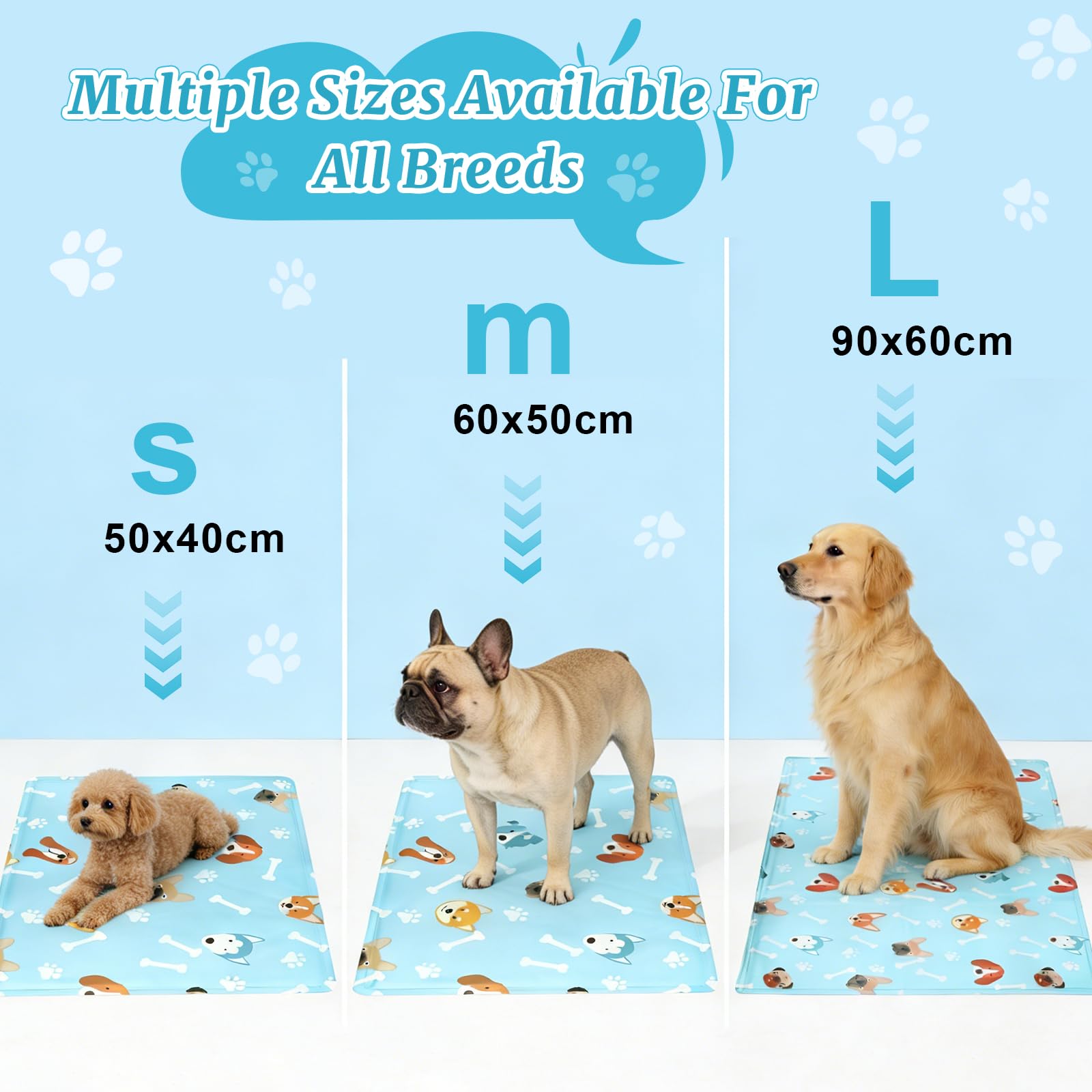 Tapis Rafraichissant Chien & Chat, Tapis de Refroidissement 90x60 cm pour Chien et Chat, Lavable, Idéal pour la Maison, Extérieur et Voiture