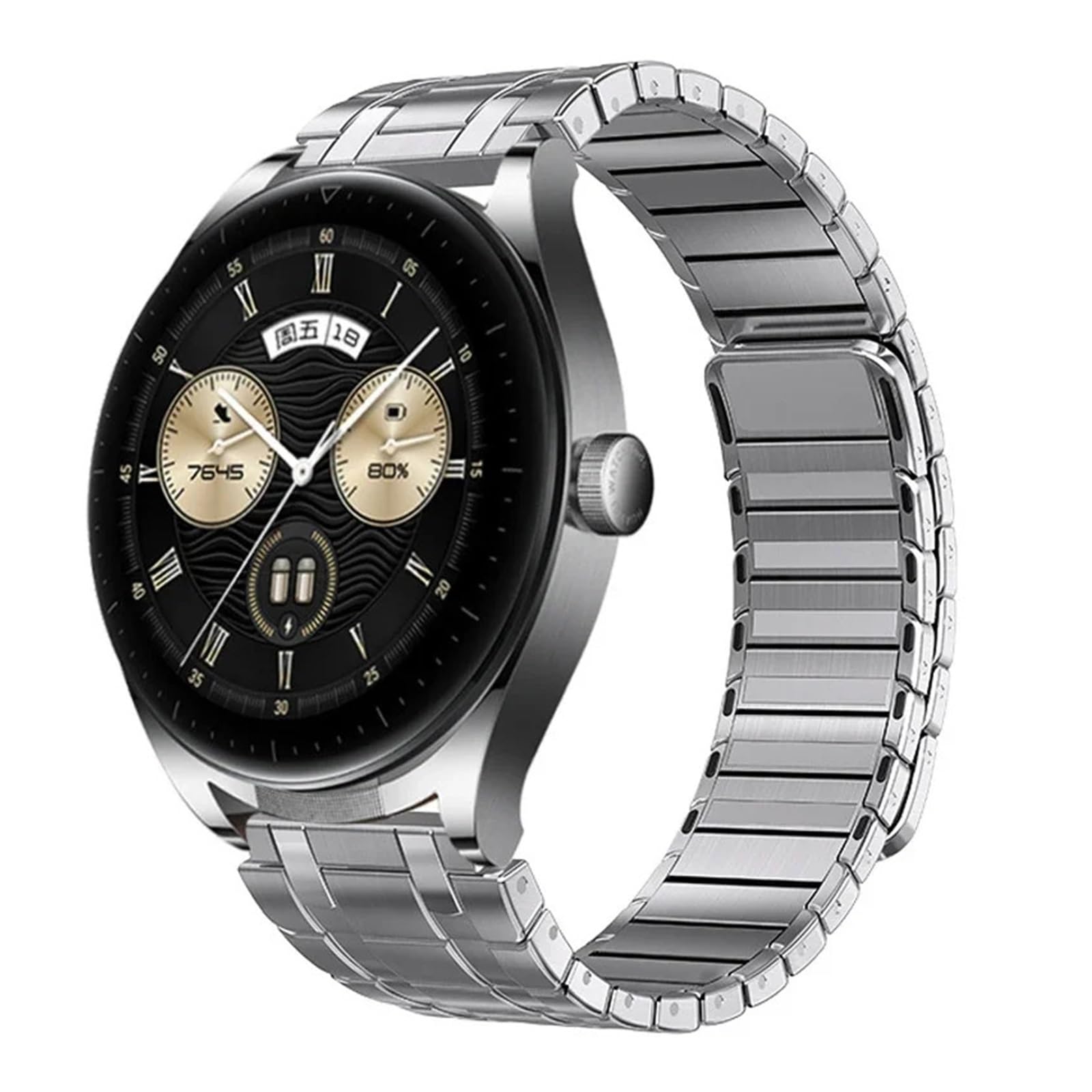 Bracelet magnétique en métal 22 mm Compatible avec la Montre GT 3 2 Pro 46 mm 42 mm 2E Bracelet en Acier Inoxydable Compatible avec la Montre GT3 Bracelet de Montre(Silver,Watch 4Pro)