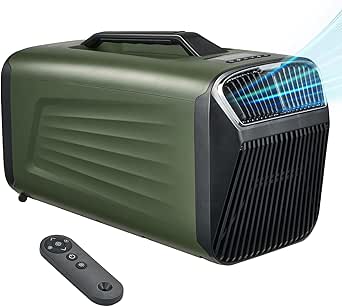 5200BTU Portable Camping Air Conditioner for Tent, Indoor & Outdoor Use, 400W Low Power, Suitable for RV, Truck, Van, and Car Cooling (Dark Green)