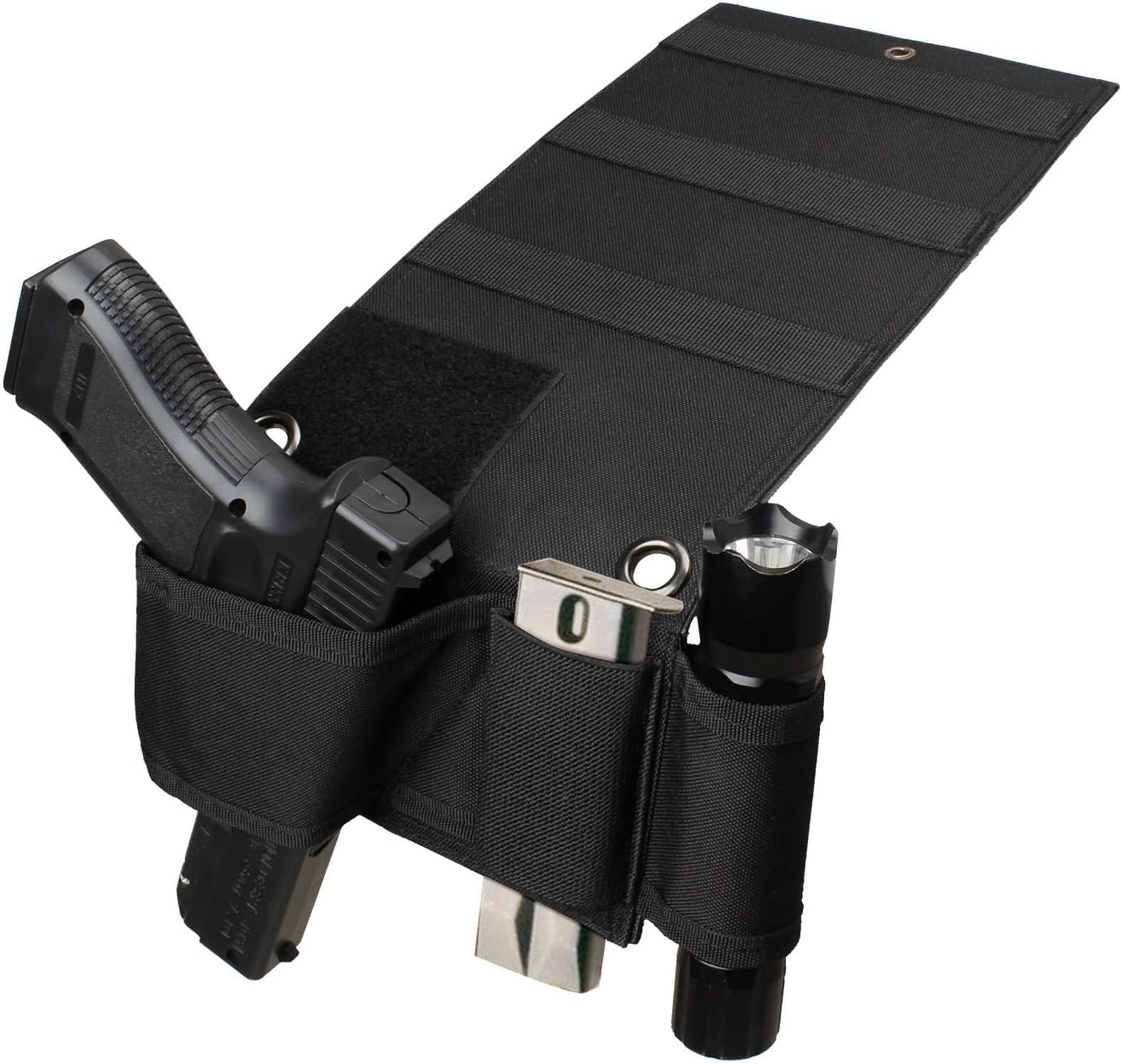 FIREDOG Bedside Holster, Bed Gun Holster for Mattress Car Desk Home Office,Fits for Glock 17 22 S&W Etc Different Handgun Holster