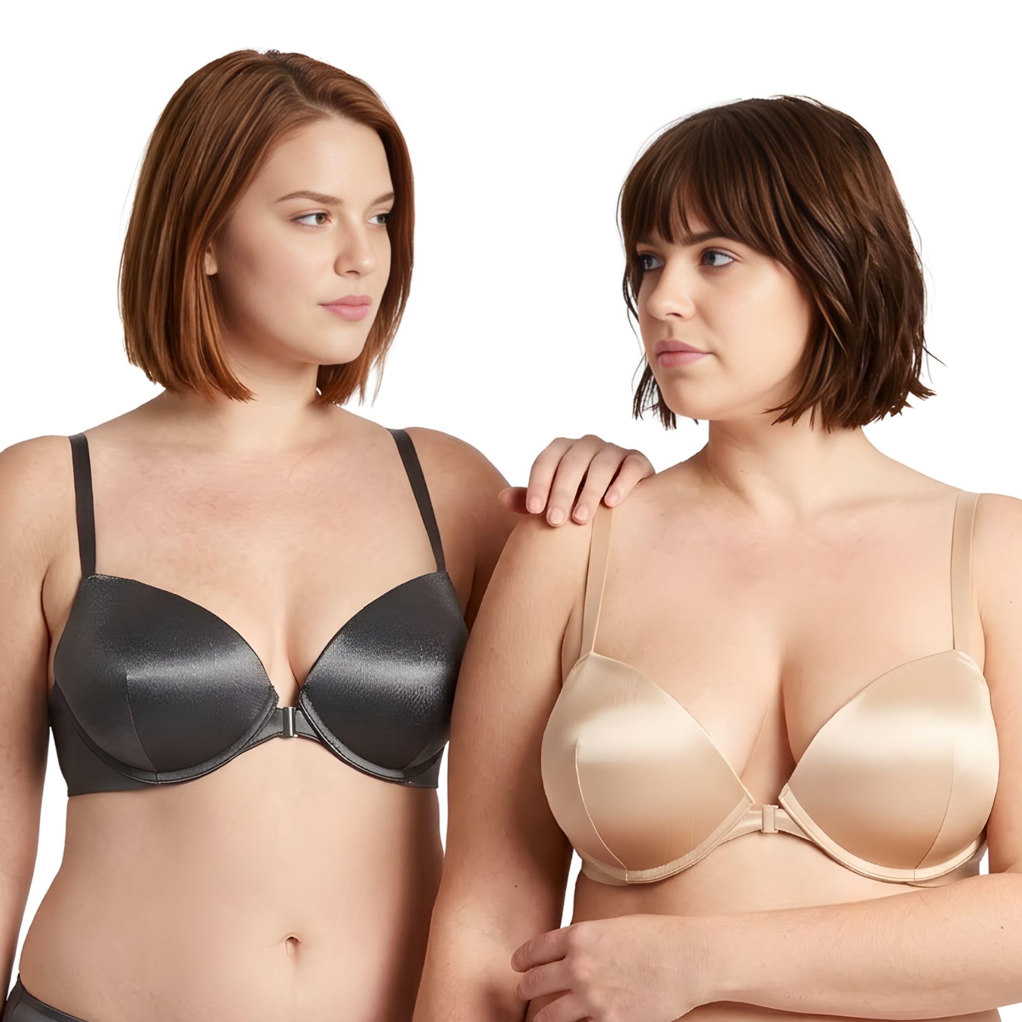 Curve Muse +1,5 Tazze, Capestro Davanti-Vicino, Reggiseni con Ferretto | Push-up, Demi, Imbottito, Balconcino, Traspirante, Coppa preformata