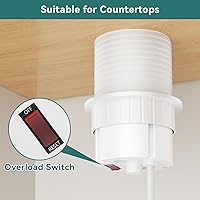 Vista 15 de QBA Toma de corriente desplegable para encimera con PD 20 W USB-C, cargador inalámbrico de 15 W, toma de corriente desplegable con 4 tomas, 3