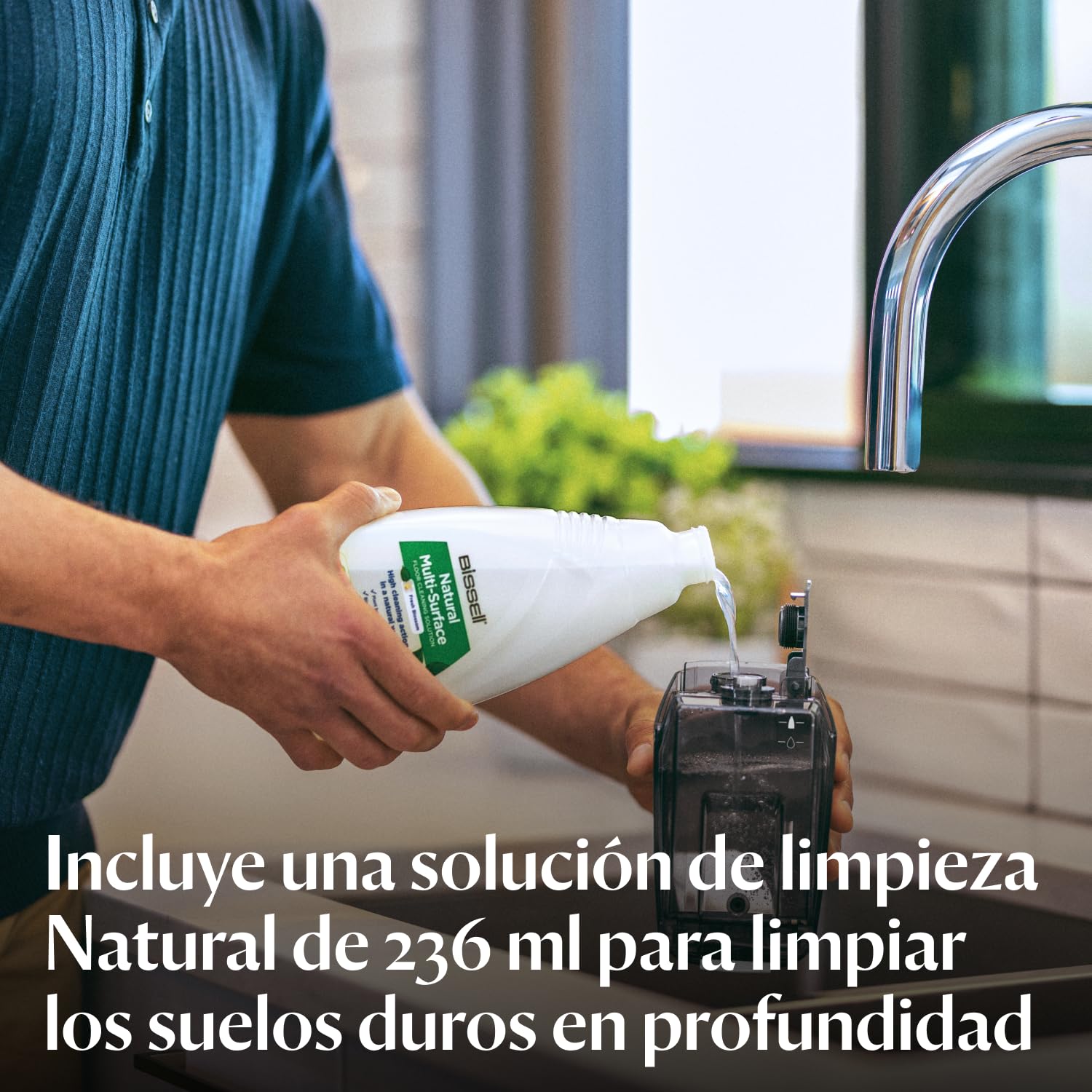 Bissell CrossWave HF3 Aspiradora Sin Cable 3598N | Aspiradora fregona en seco y húmedo, escoba vertical ligera, 25 minutos de autonomía, solo para suelos duros