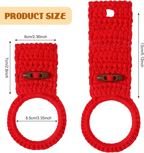 Miniatura 9 de Hoolerry 8 toallas de cocina colgantes con anillo de ganchillo, soporte para toallas de cocina colgantes con botón de bucle para puerta de estufa de