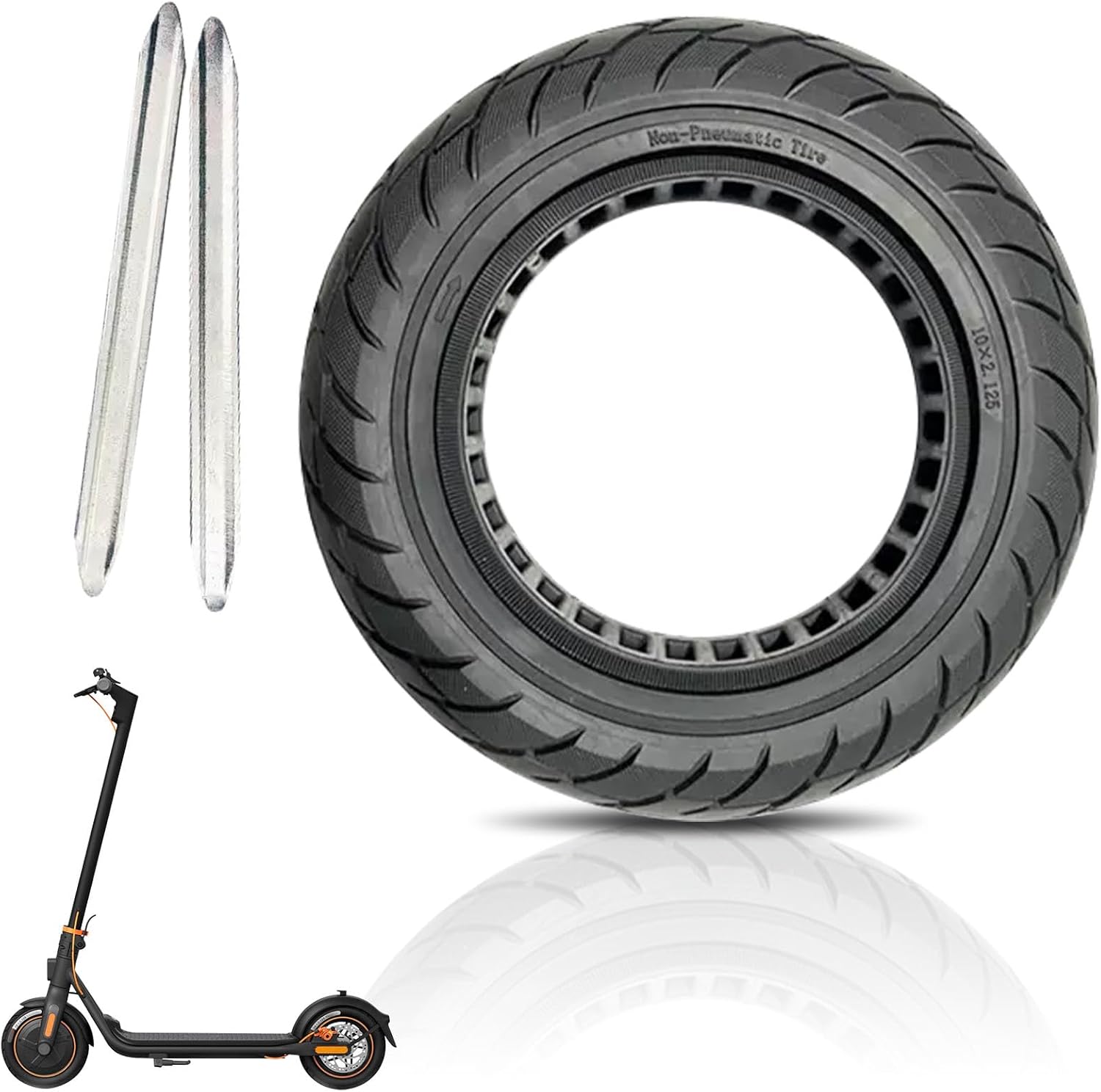 10x2.125 Pneu Sólido Para Ninebot F40 F30 F25 F20 Scooter Elétrico 10