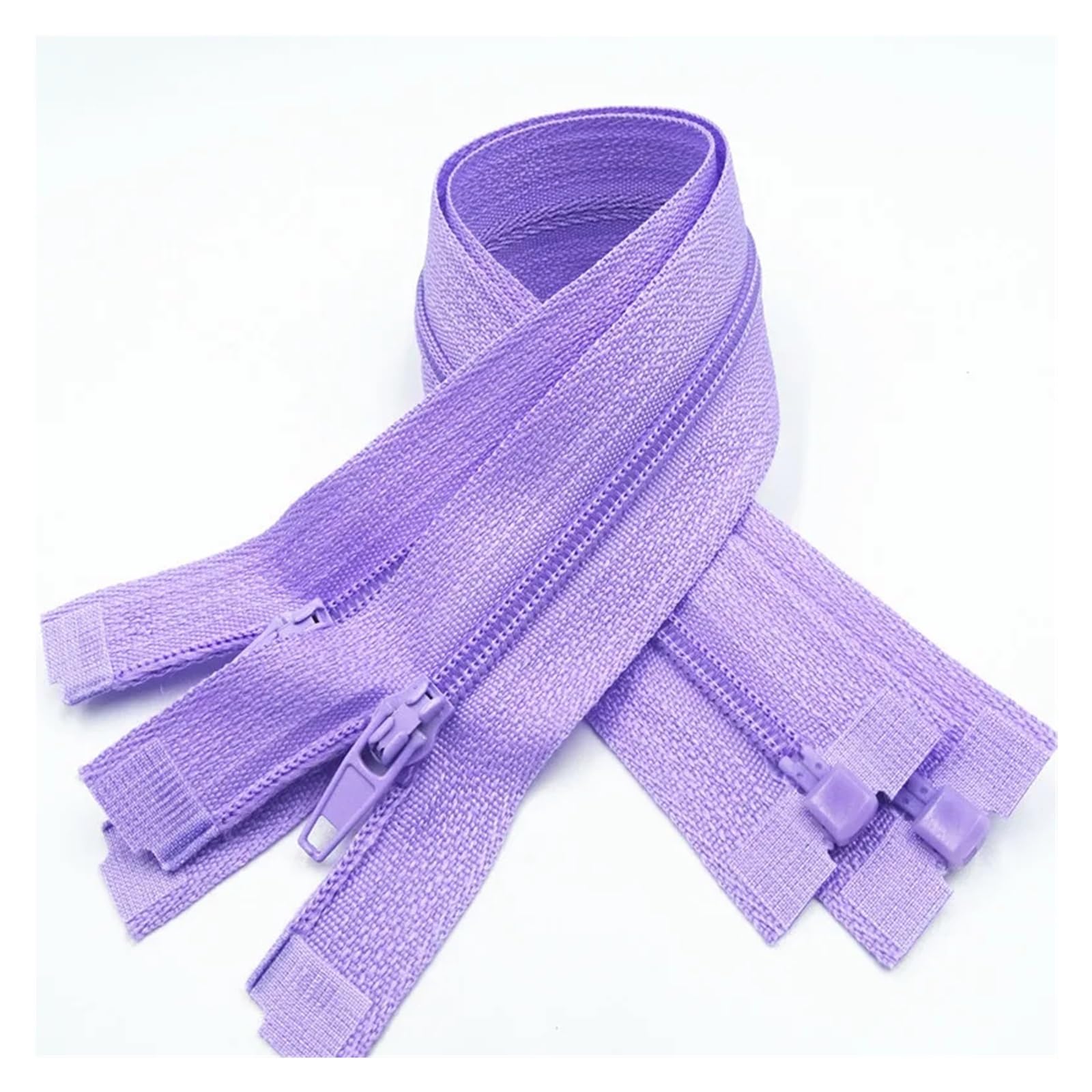Zipper Eplacement,Open Ended Zip Fasteners,5Pcs Separating Nylon Spiral Coil 20Cm-60Cm Suitable for Garment Sewing and Crafts Process(Lavender,20CM)