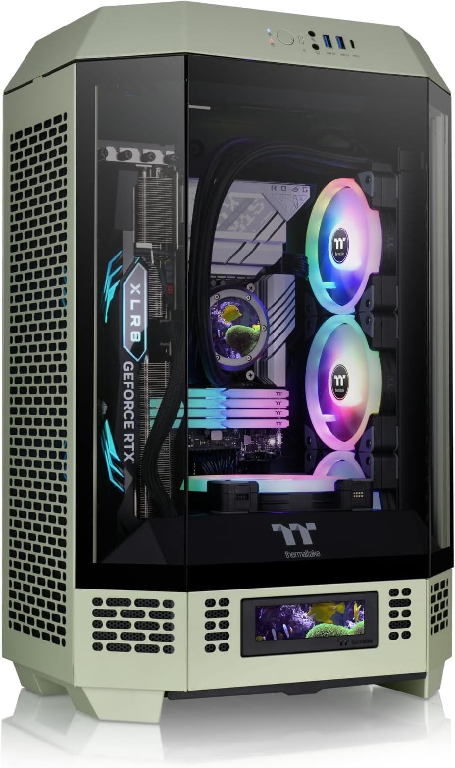 Tower 300 Matcha Green Micro-ATX Case; 2x140mm CT Fan Included; Support Up to 420mm Radiator; Optional Chassis Stand Kit Allows Horizontal Display; CA-1Y4-00SEWN-00; 3 Year Warranty