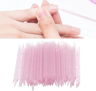 100pcs Disposable Nail Cuticle Pusher, Double End Cuticle Manicure Pedicure Sticks, Double Sided Nail Sticks, Nail Care Sticks for Fingernail, Cleaning Cuticle and Nail Care (Pink)