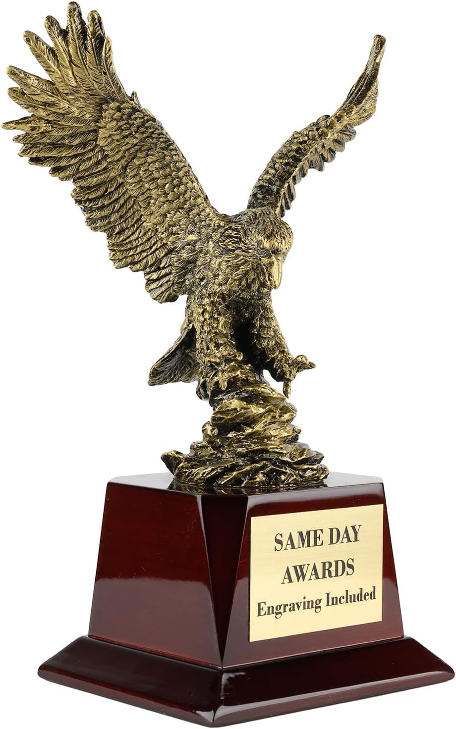 Pershing Gold Eagle Trophy Custom Engraved Leadership & Service Award for Military, First Responder, Corporate Recognition Milestone Achievements