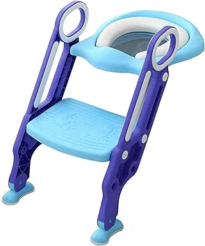Straame Potty Training & Step Stools,Seats Straame | Children's Toilet Ladder | Seat Adjustable | Height Step-Stool | Easy to Install | Cushioned Toilet Seat | Bathroom Aid | Toddler Training | Portable Design | Blue & Purple