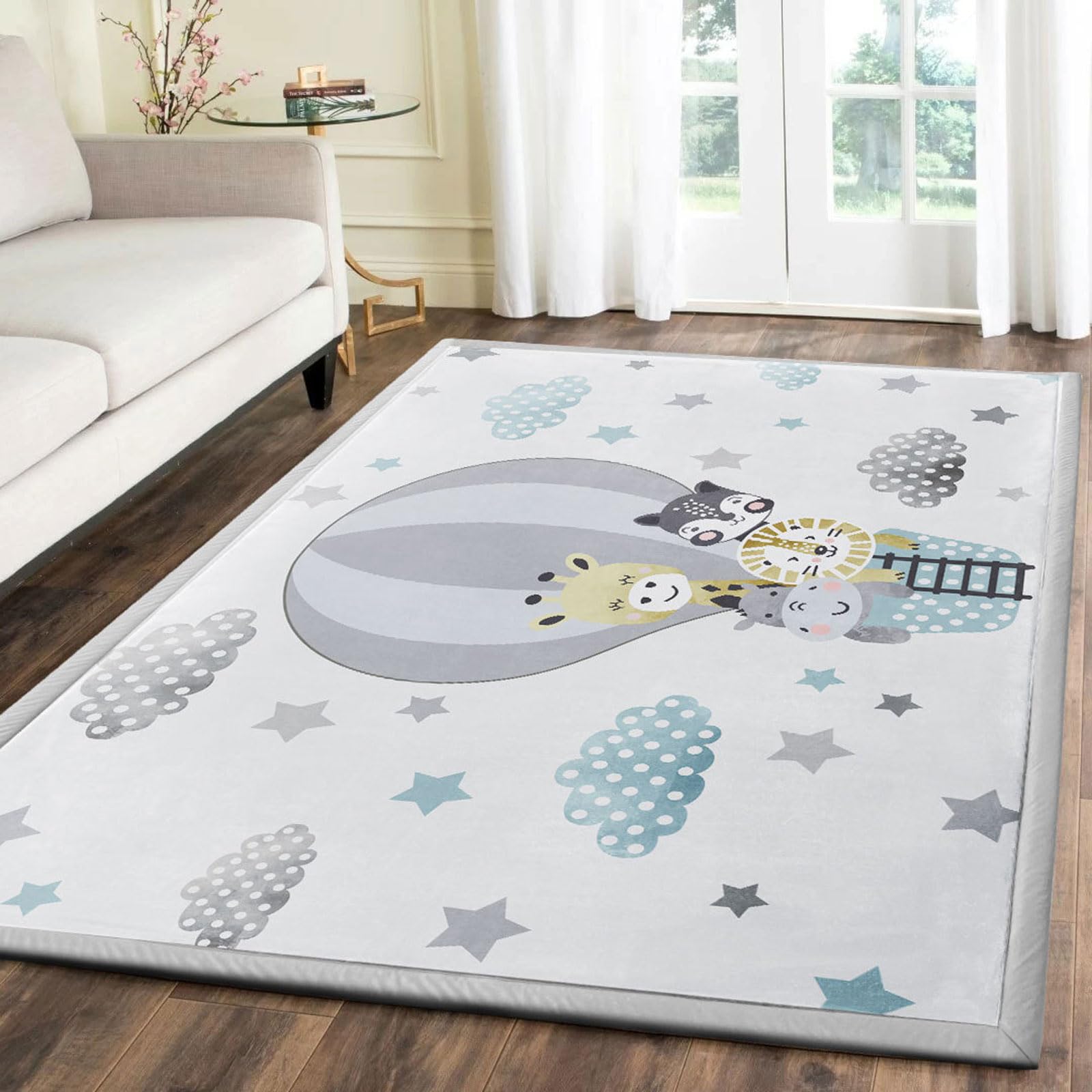 TYYUETY Kids Super Soft Non Slip Interactive Rug,Play Mat Carpet,Coral Velvet Mat,Customizable size for Children Bedroom Home Decor — image 1