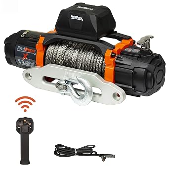 Prowinch 13500 lbs Electric Waterproof Winch Synthetic Rope Aluminum Wireless