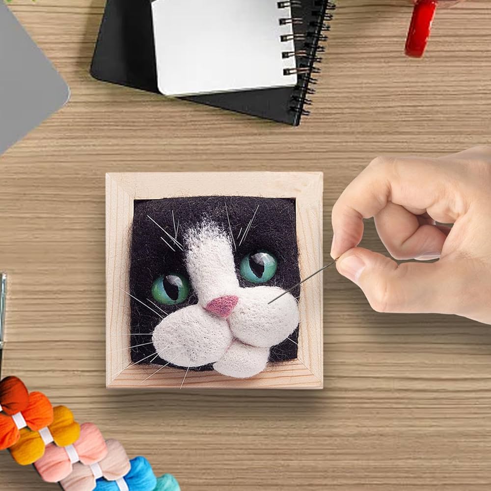 Amazon.co.jp: 羊毛フェルトキット 猫、動物ニードルフェルト