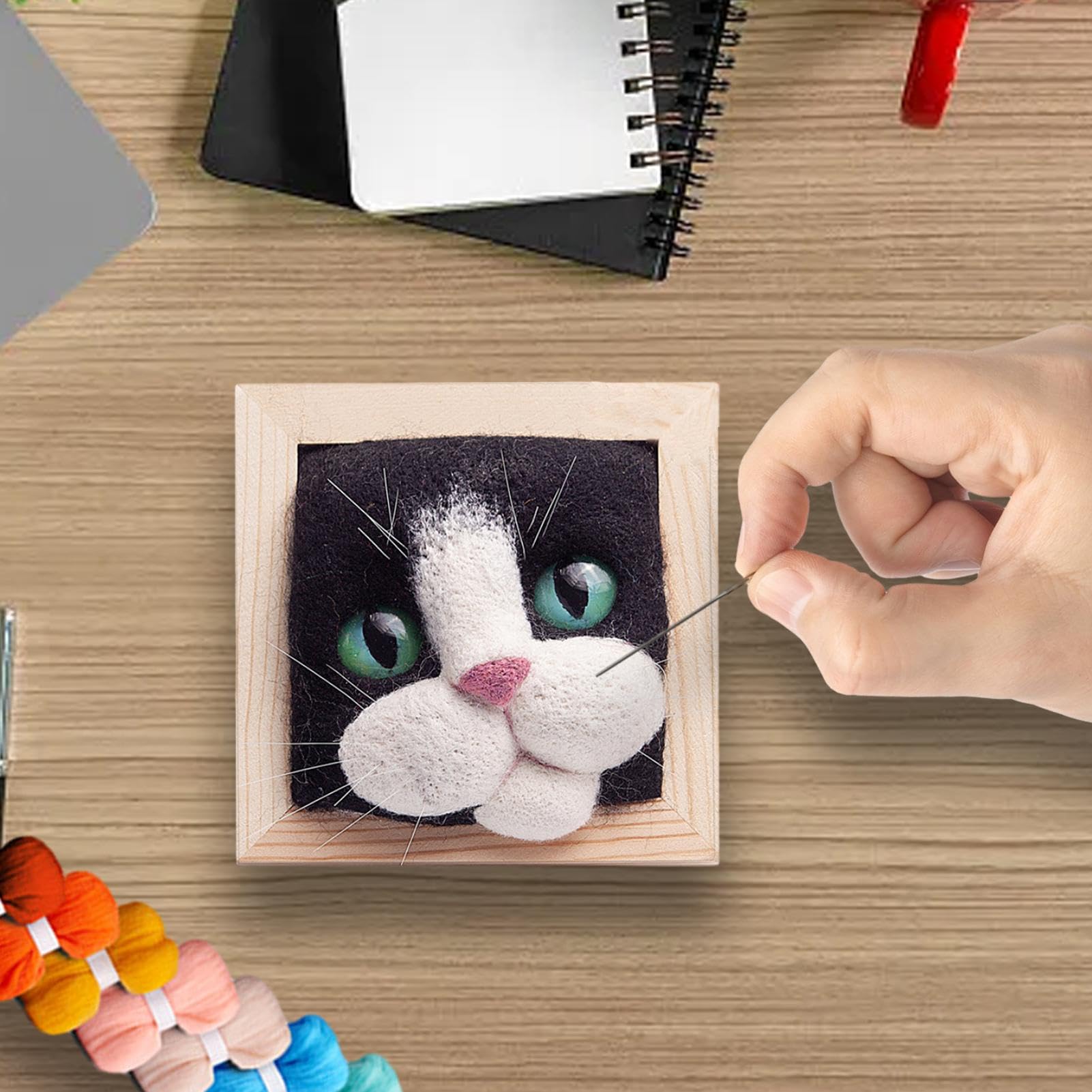 Amazon.co.jp: 羊毛フェルトキット 猫、動物ニードルフェルトキット