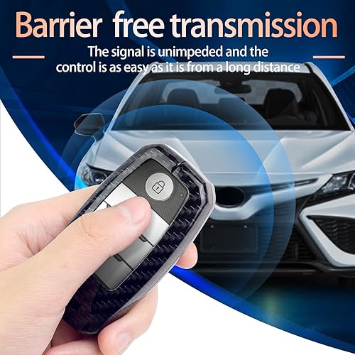 Miniatura 5 de SK CUSTOM Funda inteligente de aleación de zinc con patrón de fibra de carbono compatible con Kia Forte Koup Optima Rio Sedona Sorento Soul EV