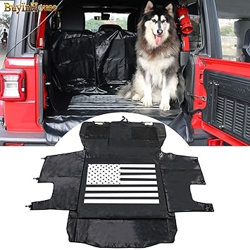 buyinhouse Pet Dog Cat Seat Cargo Liner Cover for Jeep Wrangler JK JL 2007-2020 Large Size Hammock with Waterproof Stain-Resistant Non Slip Backing Heavy Duty Oxford