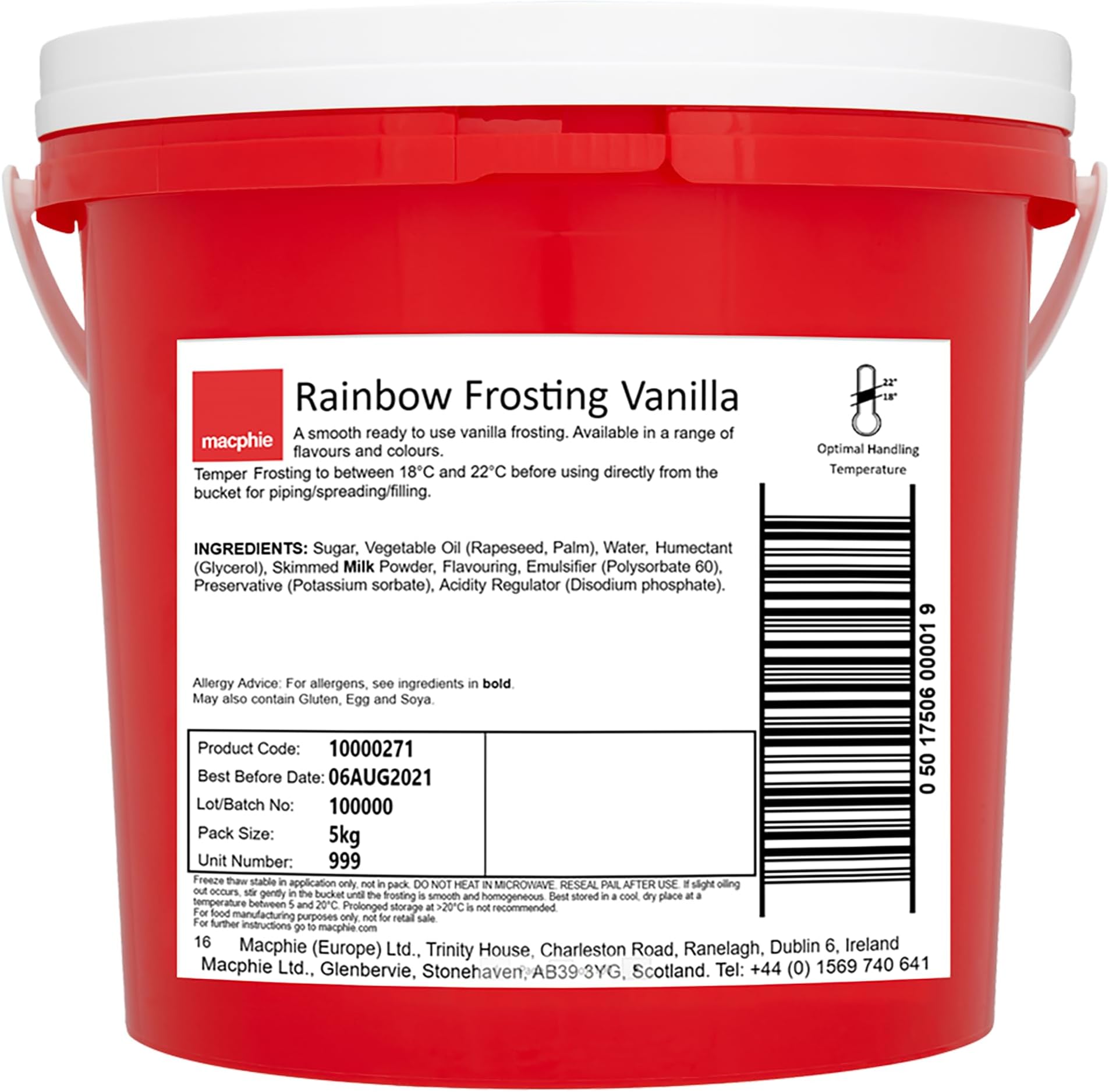 Macphie Rainbow Frosting Vanilla 5kg