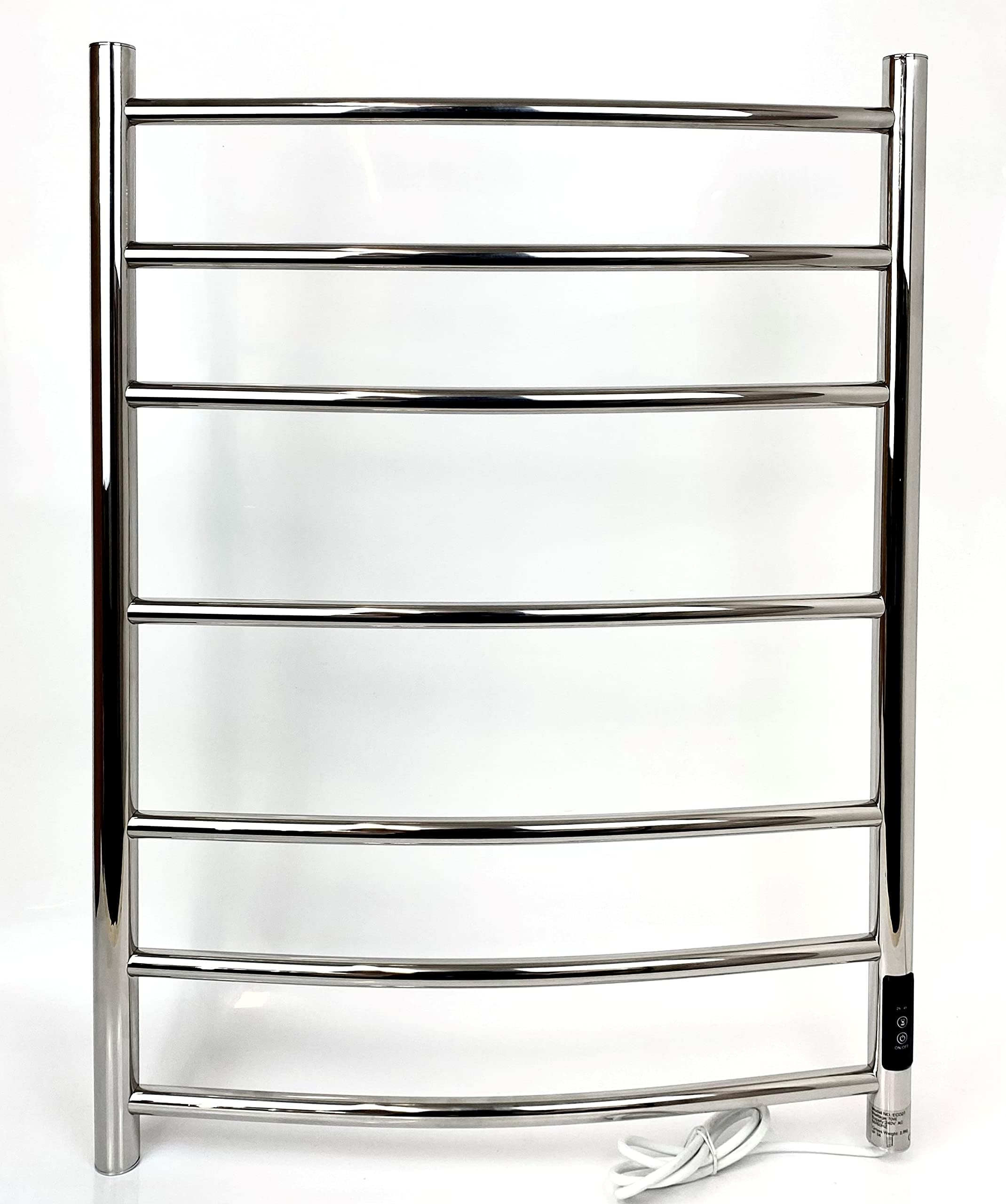 Greenedhouse Chrome Straight Heated Towel Rail W400mm x H800mm Flat ...