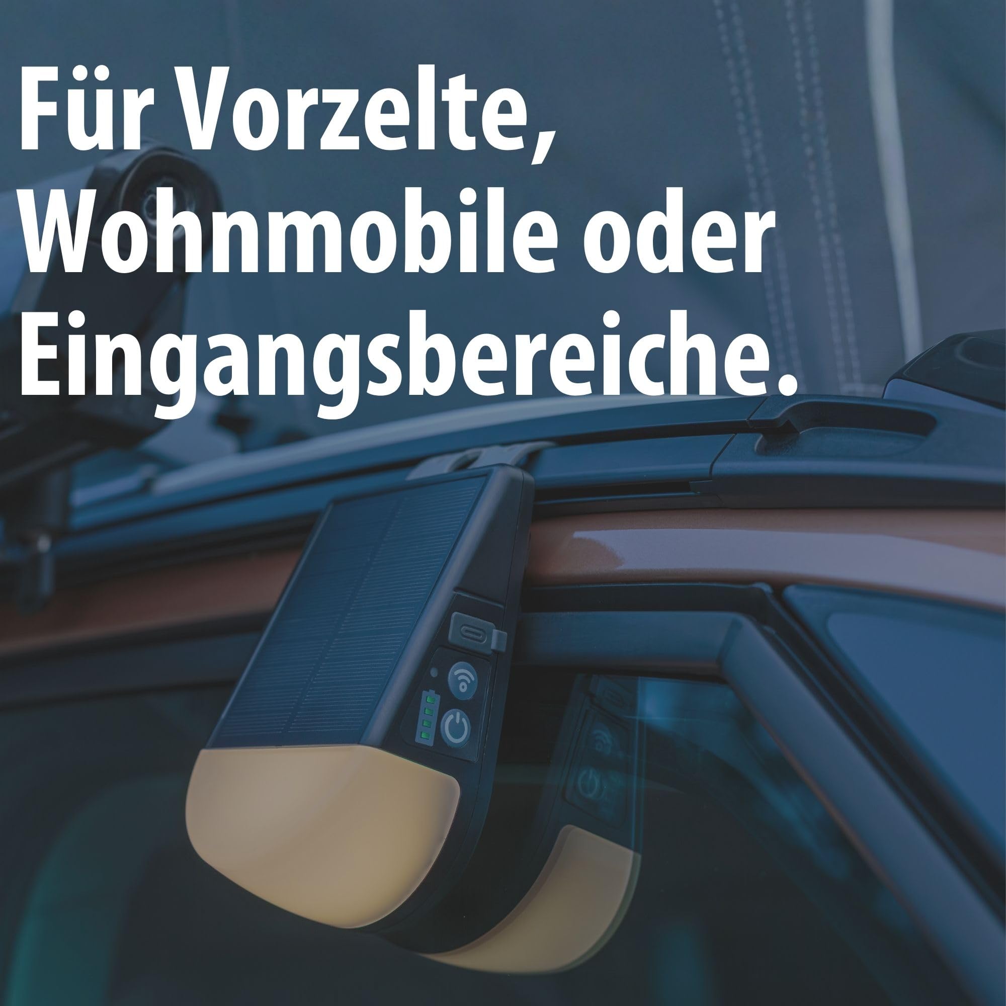 Brennenstuhl Akku Solar LED Outdoor Lampe KL 300 AS (250lm, Wandleuchte mit Bewegungsmelder, IP54, 3 Leuchtstufen, max. 20h Leuchtdauer, Adapter für Kederschiene an z.B. einem Wohnwagen)