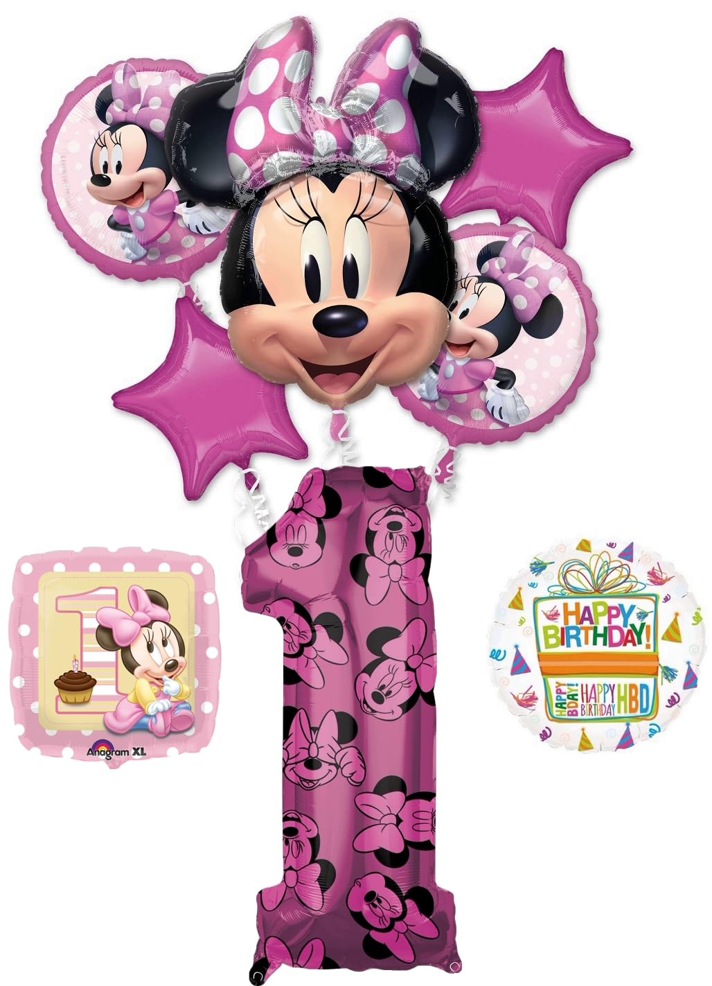 Anagram Minnie Forever 1st Birthday Party Supplies Balloon Bouquet Decorations