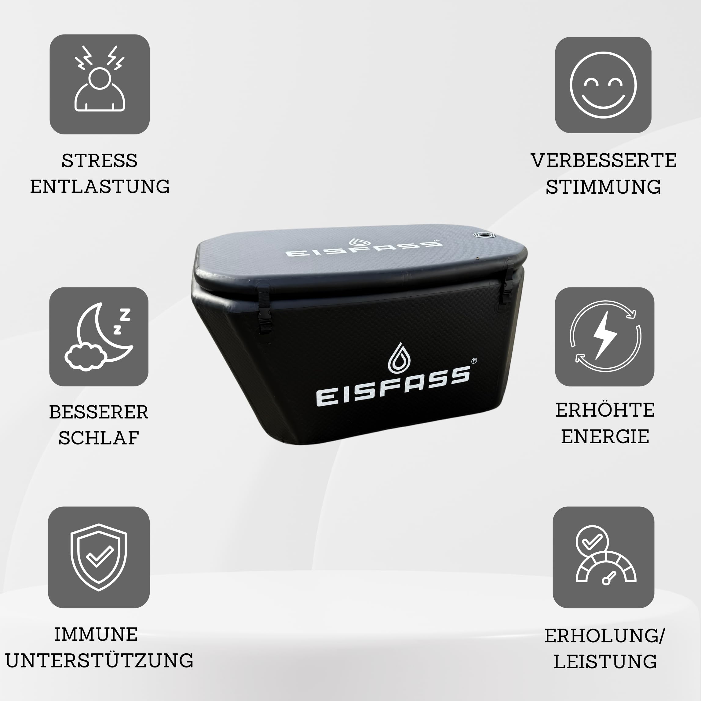 Eispool One extra Isolierung Eisfass Eistonne für Erwachsene ideal fürs Eisbad ca. 450 Liter Kältetherapie Regeneration nach dem Sport Eisbaden
