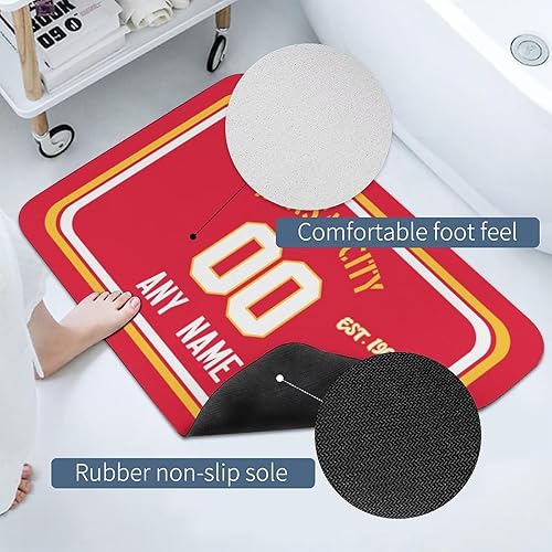 Miniatura 4 de Tbovuin Tapete de baño personalizado con diseño de ciudad de fútbol, 23.6 pulgadas de largo x 15.7 pulgadas de ancho, tapete de baño antideslizante