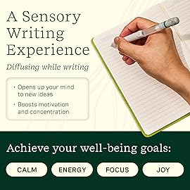 Lifelines Pen Diffuser, Crisp Mountain Air - 1mm Black Ballpoint Pen with Scented Essential Oil Blends - Aromatherapy Diffuser & Sensory Immersion Diffuse Aroma As You Write