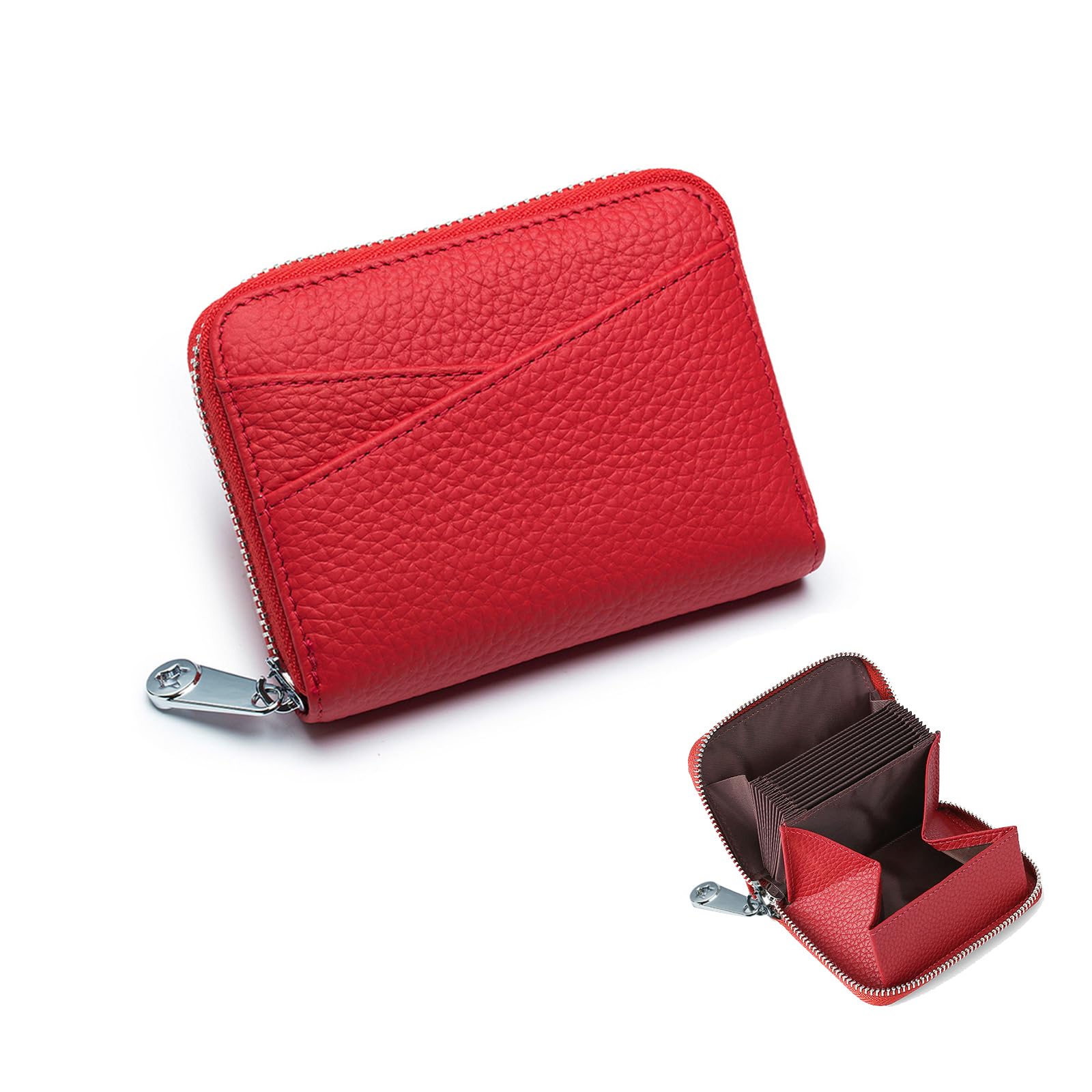 [TOEDNNQI] ミニ財布 カードケース レディース 小さい コンパクト ボックス型小銭入れ じゃばらミニウォレッ かわいい 小さめ 小銭入れ 誕生日プレゼント ギフト (レッド)