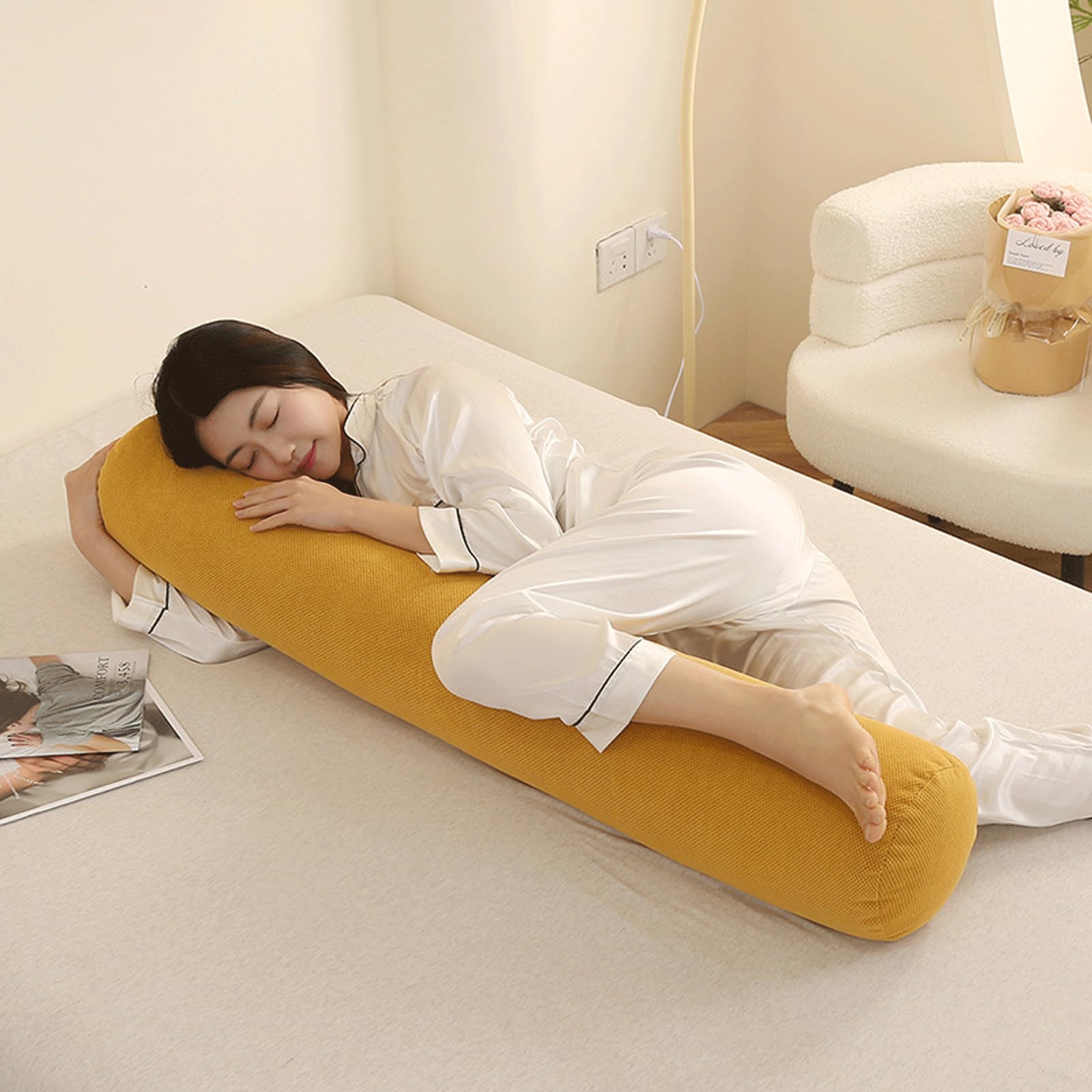 Amazon.com: JIXINYU Cylinder Bolster Pillows for Bed Couch,Neck