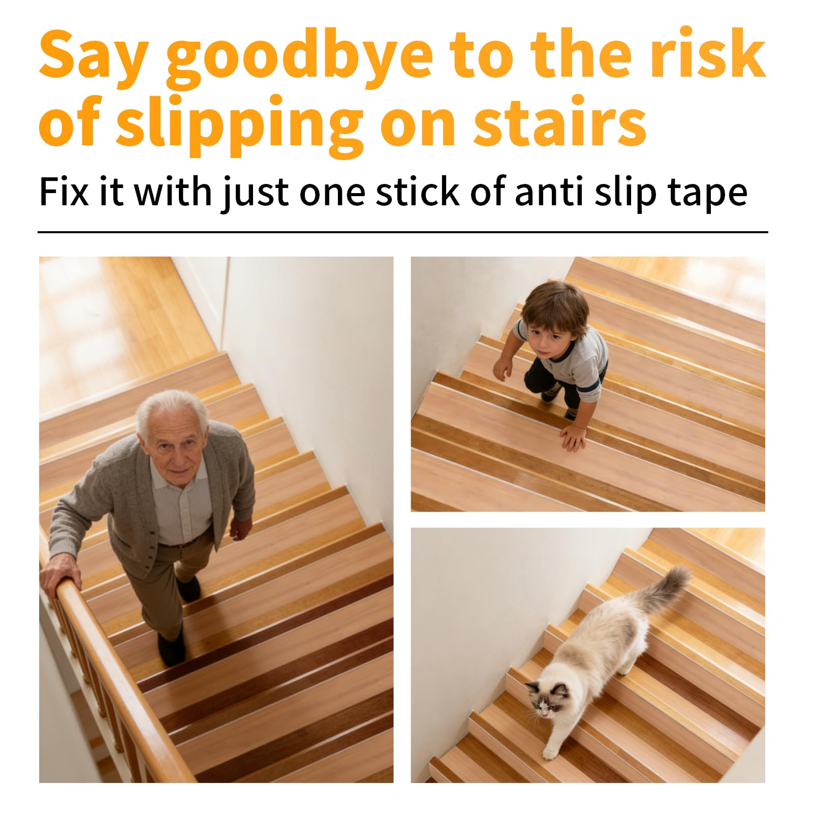 Antidérapant Escalier: 10cm*10m Ruban Autocollant Anti Dérapante, Bande Adhésive Haute Adhérence Imperméable Antidérapante pour Marches d'Escalier Intérieur Extérieur