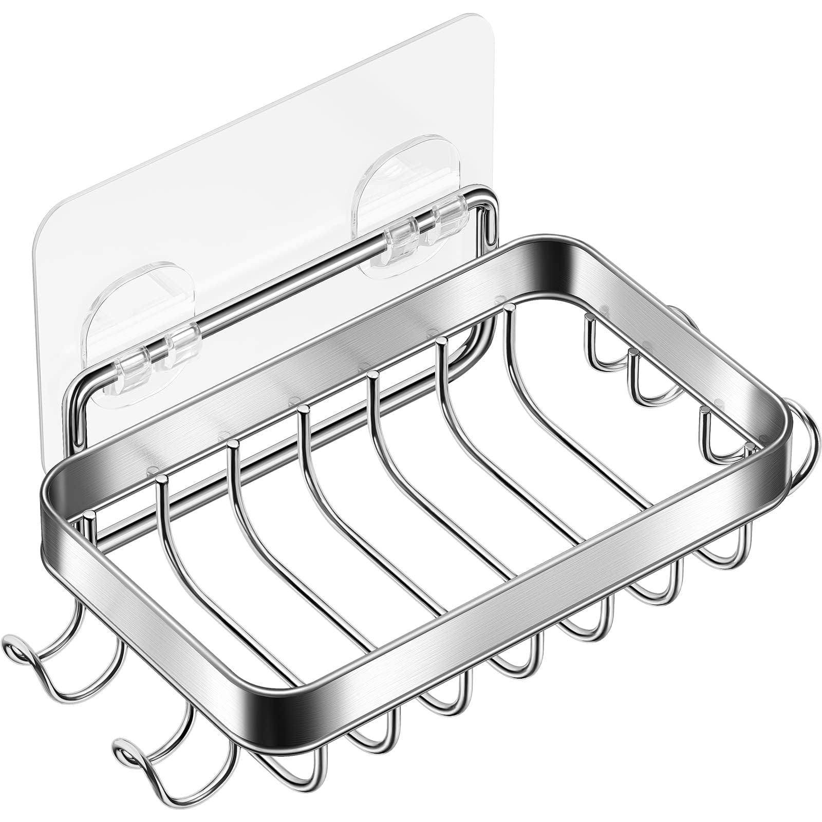 HAMITOR Shower Wall Soap Dish Holder Wall Mounted Draining Soap Razor Saver for Bathroom Tile - Rectangle Bar