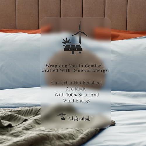 Miniatura 9 de URBANHUT Sábanas 100% de algodón egipcio, juego de sábanas de 1000 hilos tamaño Queen (4 unidades), sábanas de hotel de lujo para cama tamaño Queen,