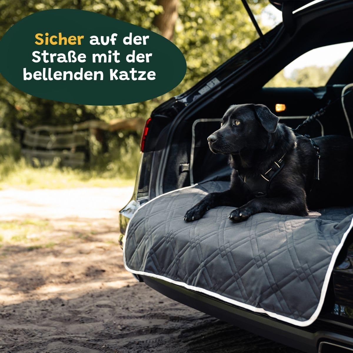 Premium Hundedecke Auto Kofferraum – Hundedecke wasserdicht und Kratzfest – Autodecke Hund Kofferraum – Kofferraumdecke Hunde