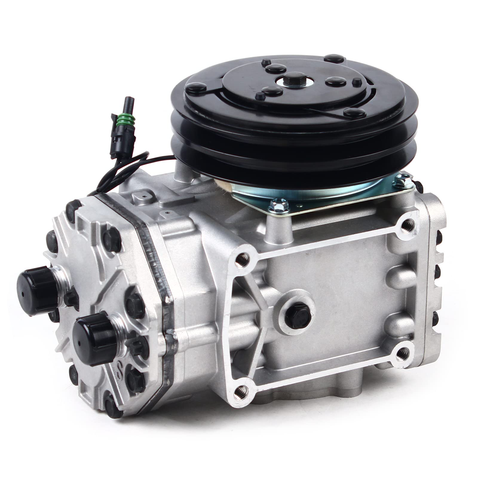 New York Type A/C Compressor & A/C Clutch Kit For Freighliner Kenworth Peterbilt Kenworth,Air Conditioning Compressor ET210L-25073C With 2 Groove Clutch &1 Wire Fit For Original Car