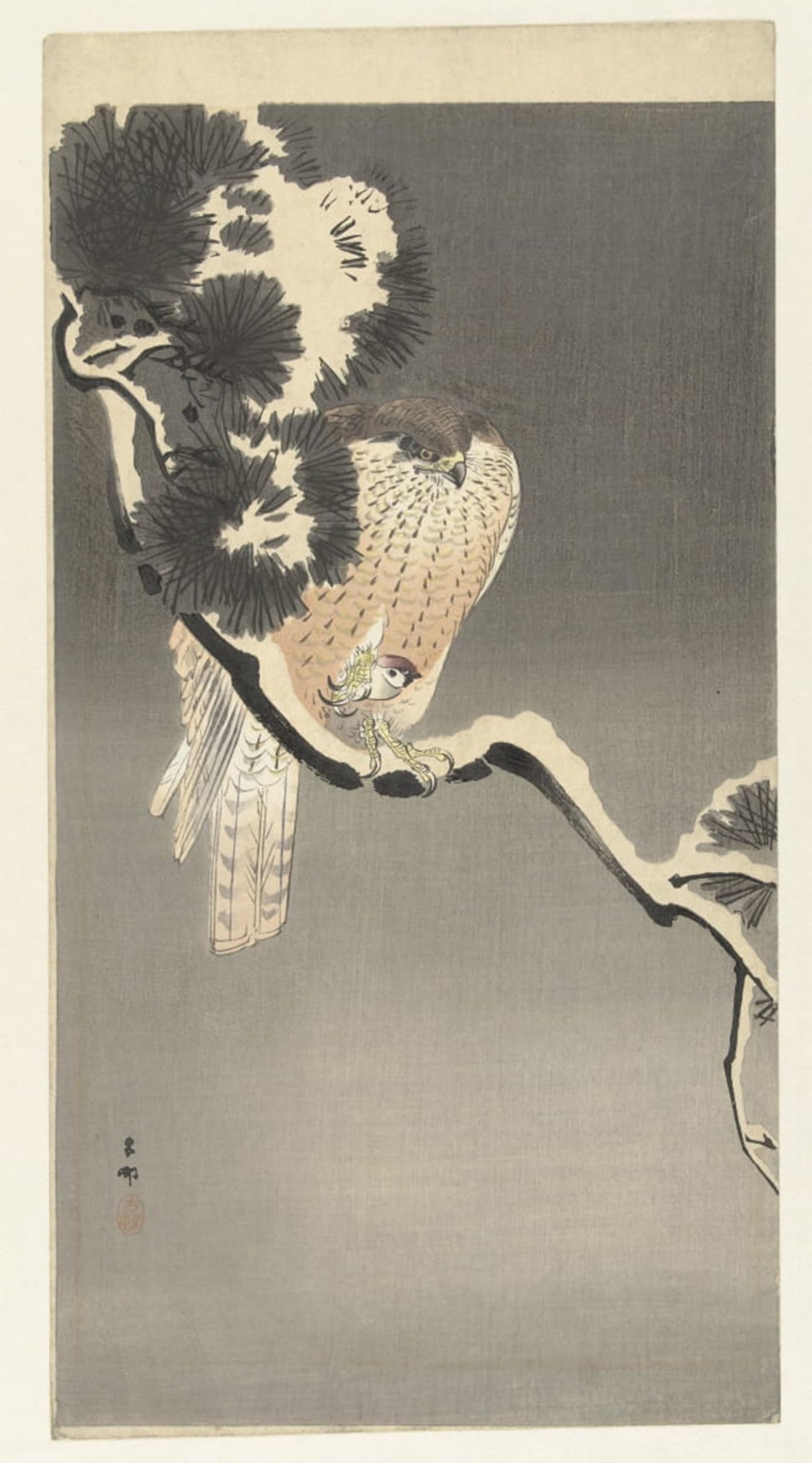 SERENDIPITP Vintage Picture Print on Canvas Wall Art Poster headed Dewlap and Spider by Ohara Koson Artwork Print Poster for Wall Decor 60x90cm