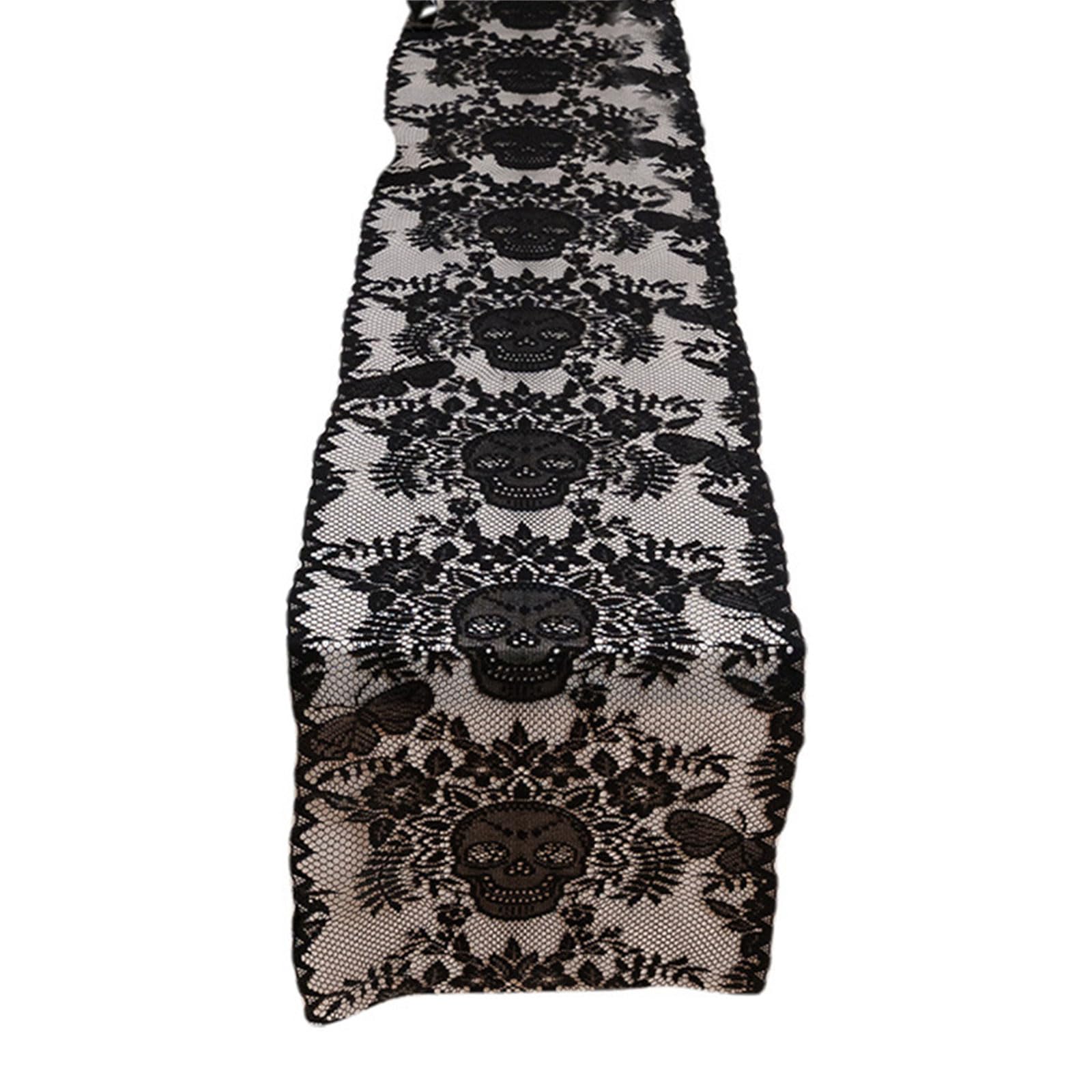 Polyester Lace Tablecloth Halloween Decoration Ideal for Wall Banners Dining Celebration Polyester Lace Table Runner
