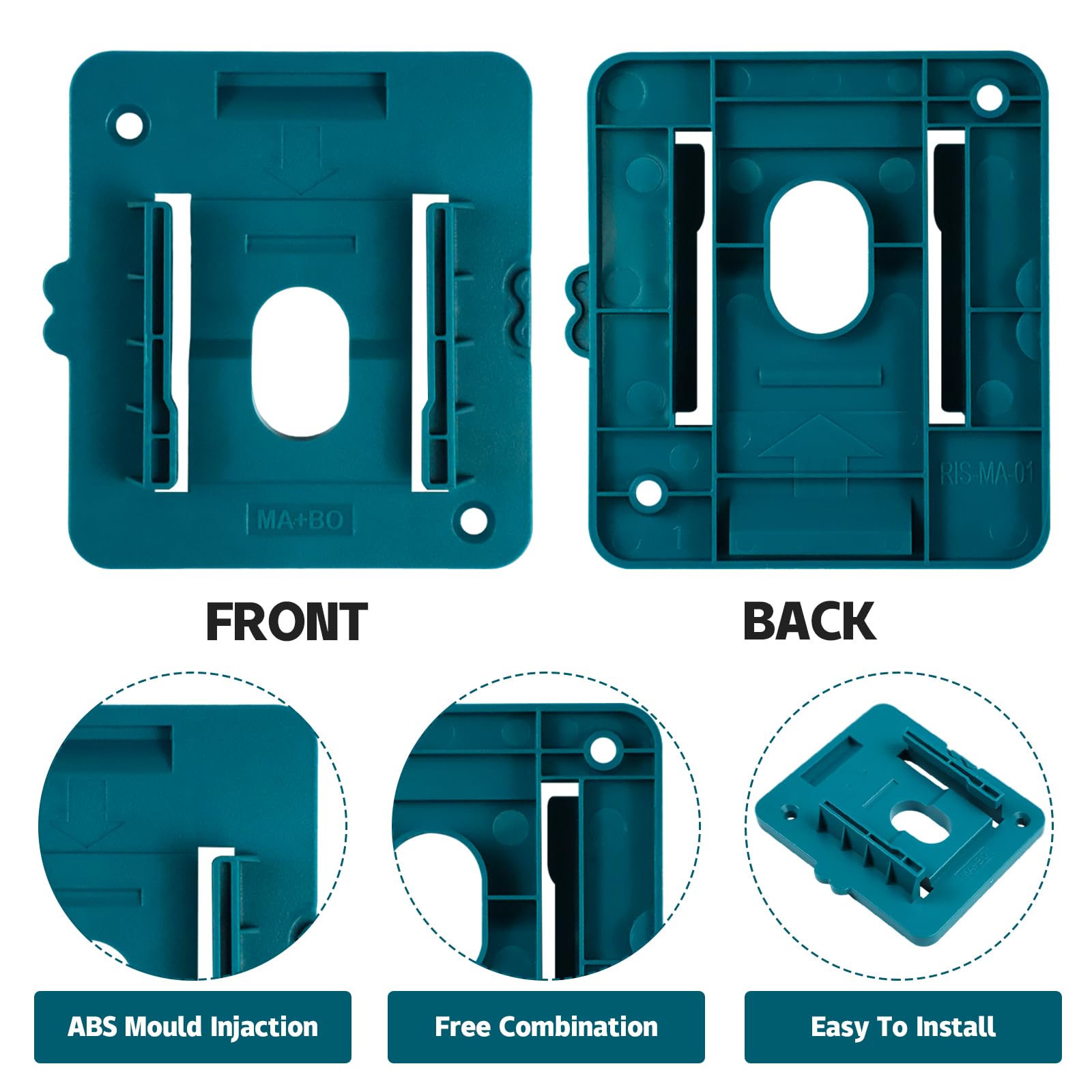 Lot de 6 supports de batterie pour batterie Bosch 18 V, support de batterie adapté pour batterie Bosch 2,0 Ah 3,0 Ah 4,0 Ah 5,0 Ah (avec 12 vis)