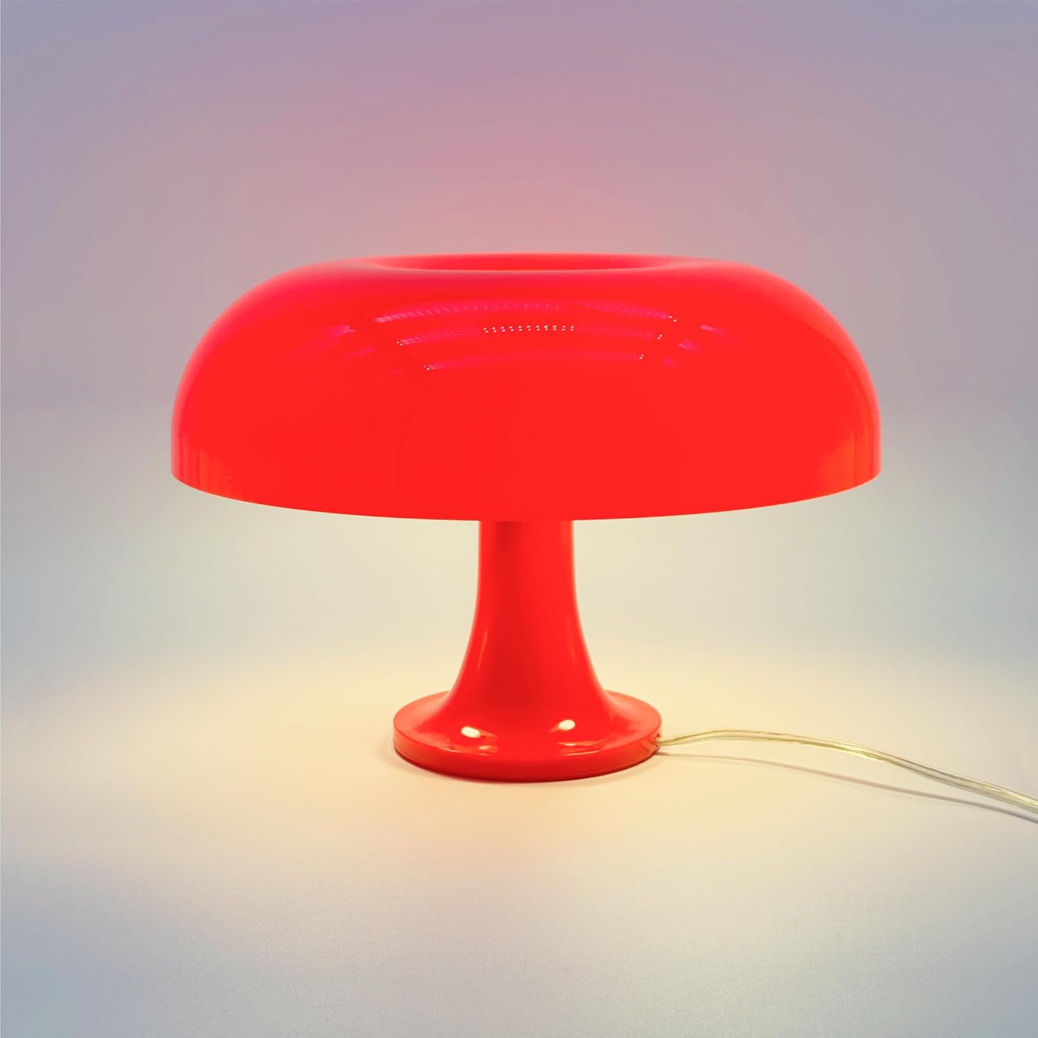 Lotus Atelier Red Mushroom Lamp for Room Aesthetic Modern Lighting for Bedroom Mid Century lamp | Cool Retro Living Room Decor | Table Lamp Mushroom Light Home Decor MCM (Red)