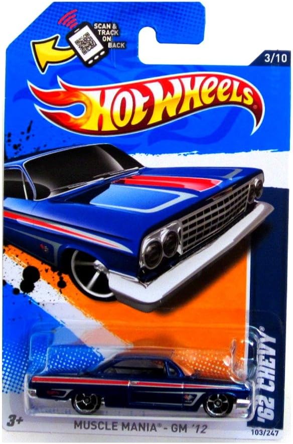 2012 Hot Wheels Muscle Mania - GM '62 Chevy Blue #103/247
